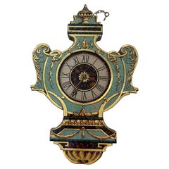 Antique Fanciful Eglomise Wall Clock