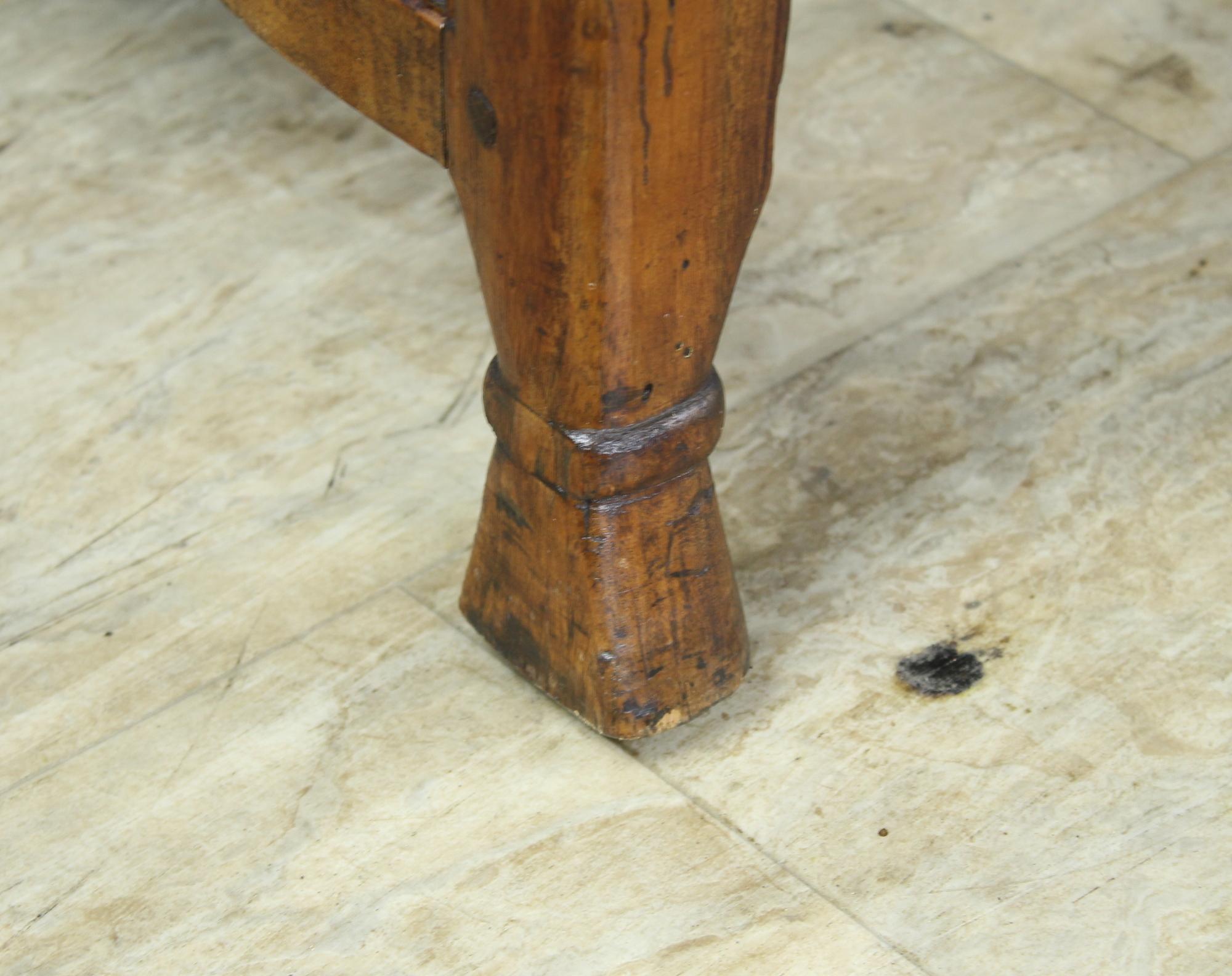 Fancifully Carved Walnut Bench with Hoof Feet For Sale 6