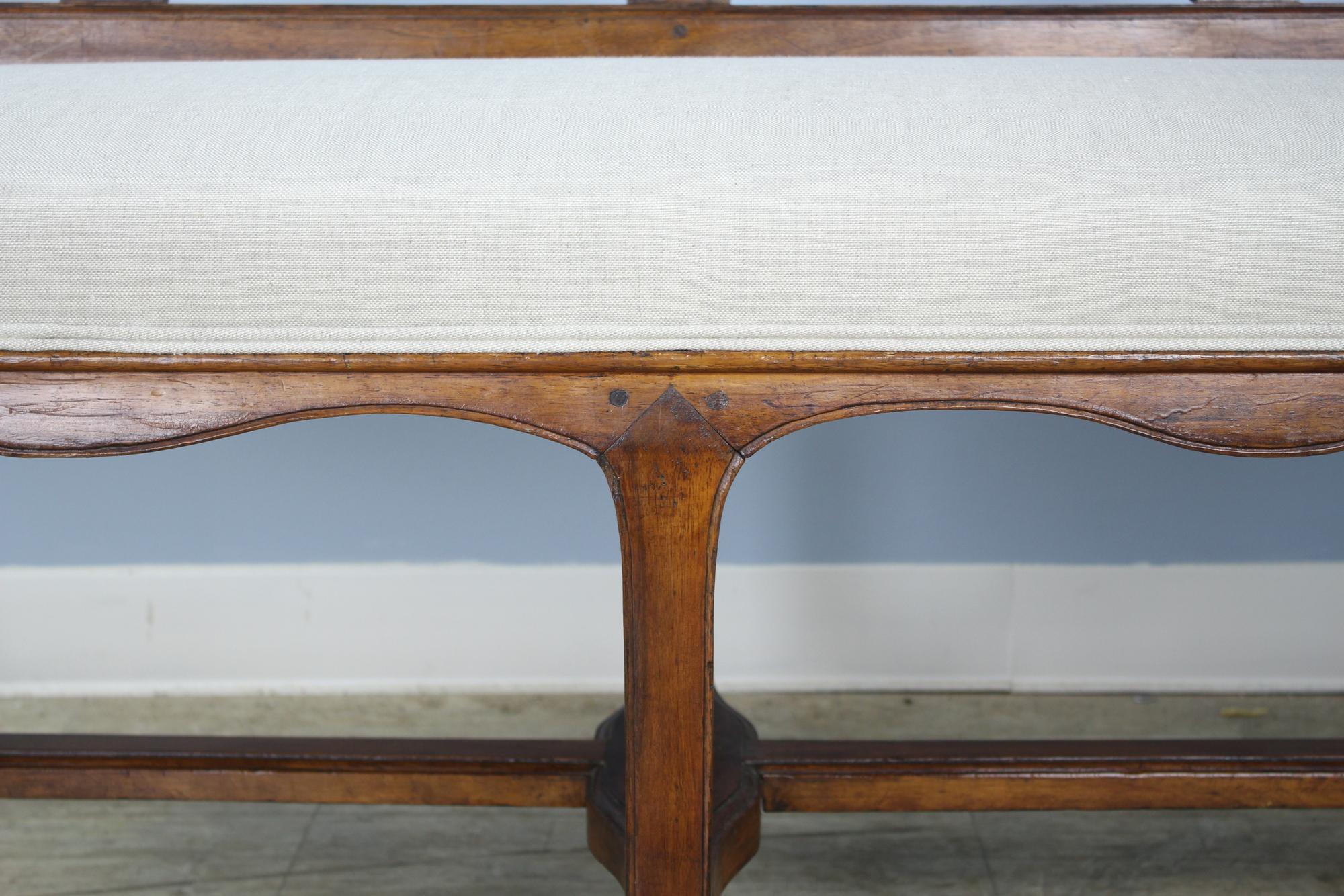 Fancifully Carved Walnut Bench with Hoof Feet For Sale 2