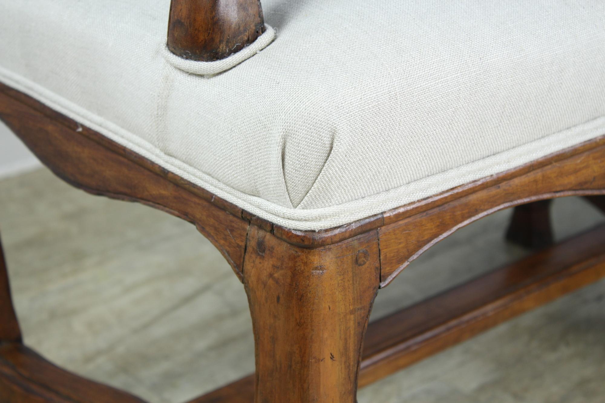 Fancifully Carved Walnut Bench with Hoof Feet For Sale 4