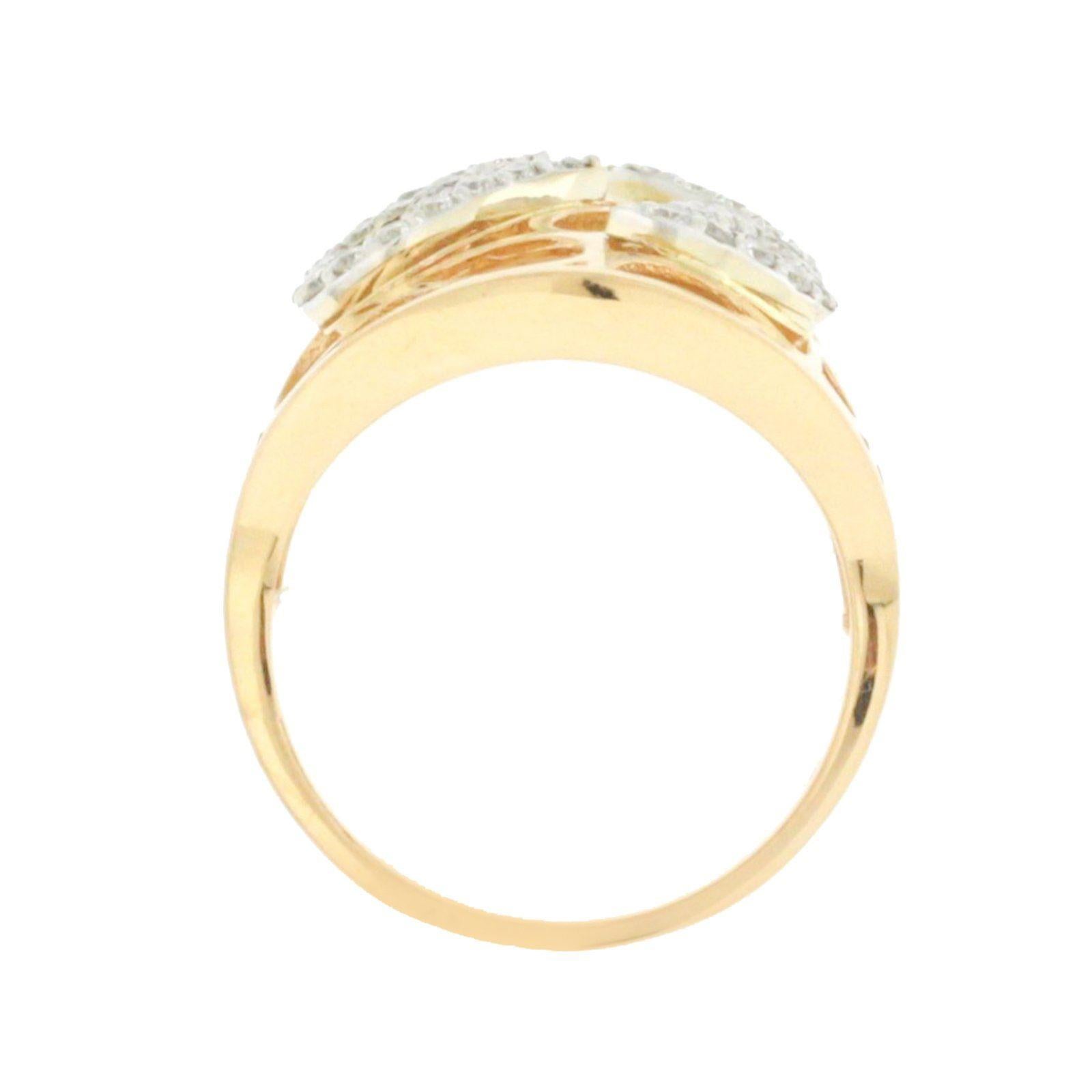 Fancy 0.75 Carat Diamonds in 18 Karat Rose Gold Teardrop Band Ring For Sale 2