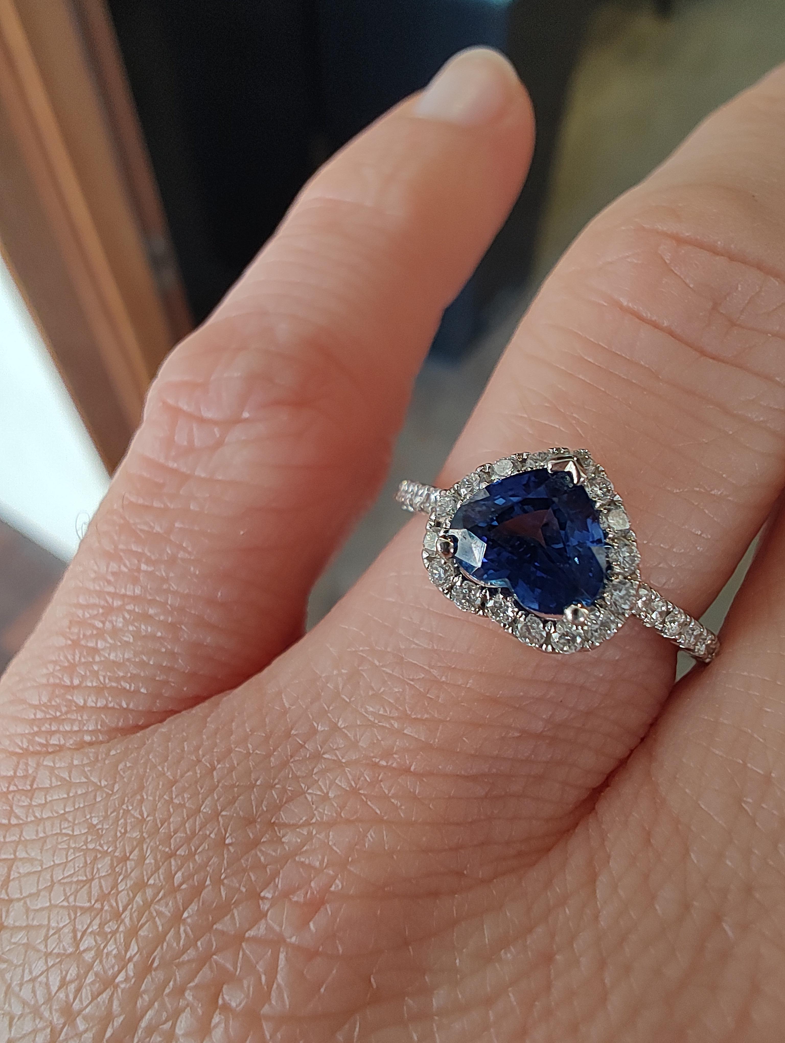 blue heart diamond ring