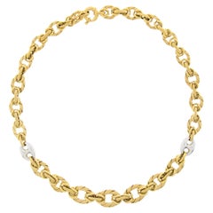 Chaîne à maillons ovale et marin en or 14 carats de style fantaisie de 43,18 cm