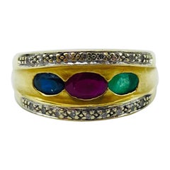 Anillo de cóctel de oro amarillo de 14 quilates de fantasía