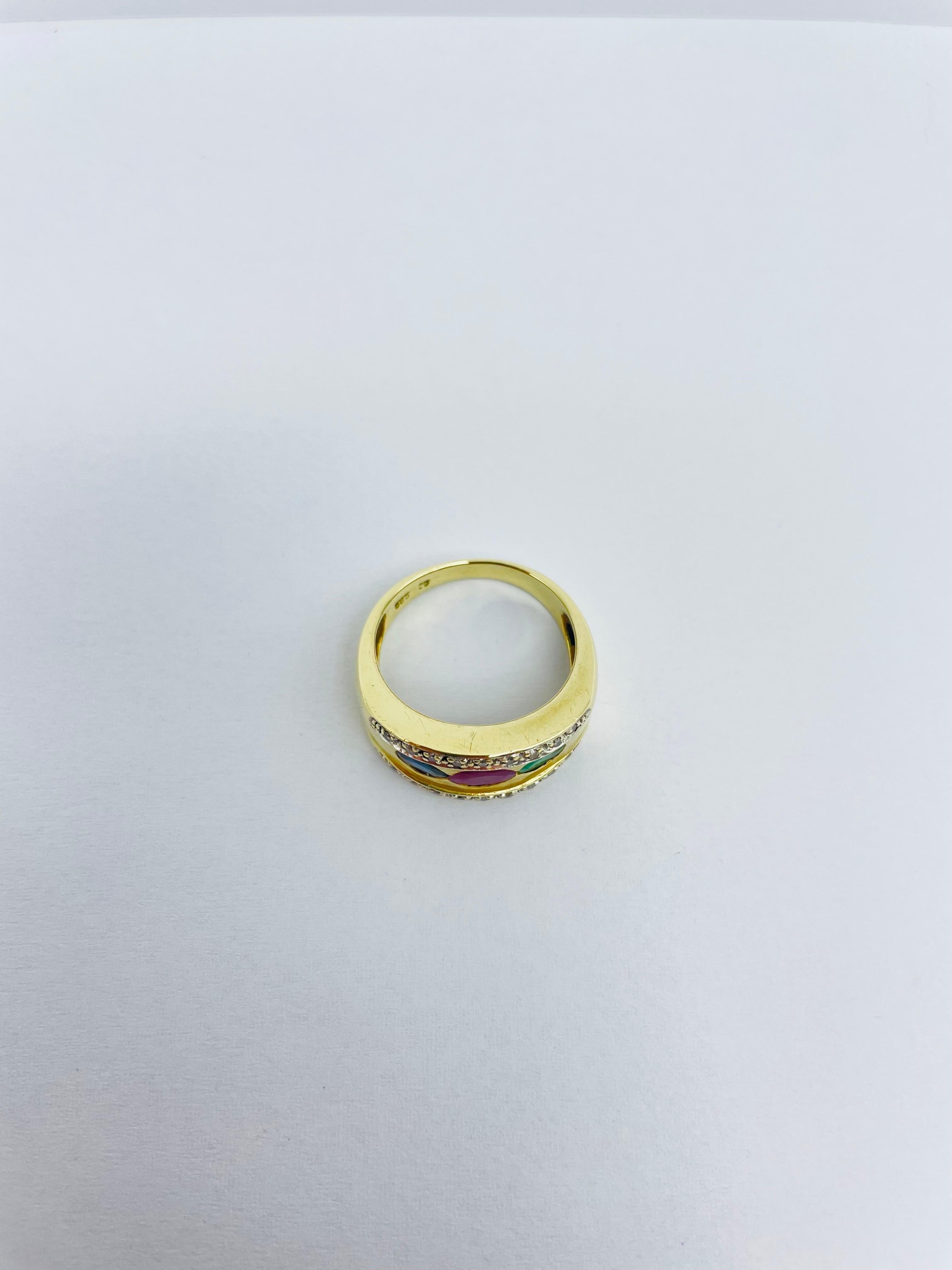 Women's or Men's Fancy 14k Yellow Gold Cocktail Ring  For Sale