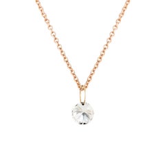 Fancy 18 Karat Rose Gold Drilled Diamond 0.32 Carat Necklace Pendant