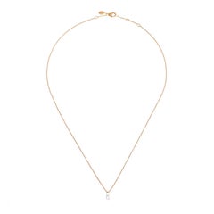 Fancy 18 Karat Rose Gold Drilled Diamond 0.32 Carat Necklace Pendant