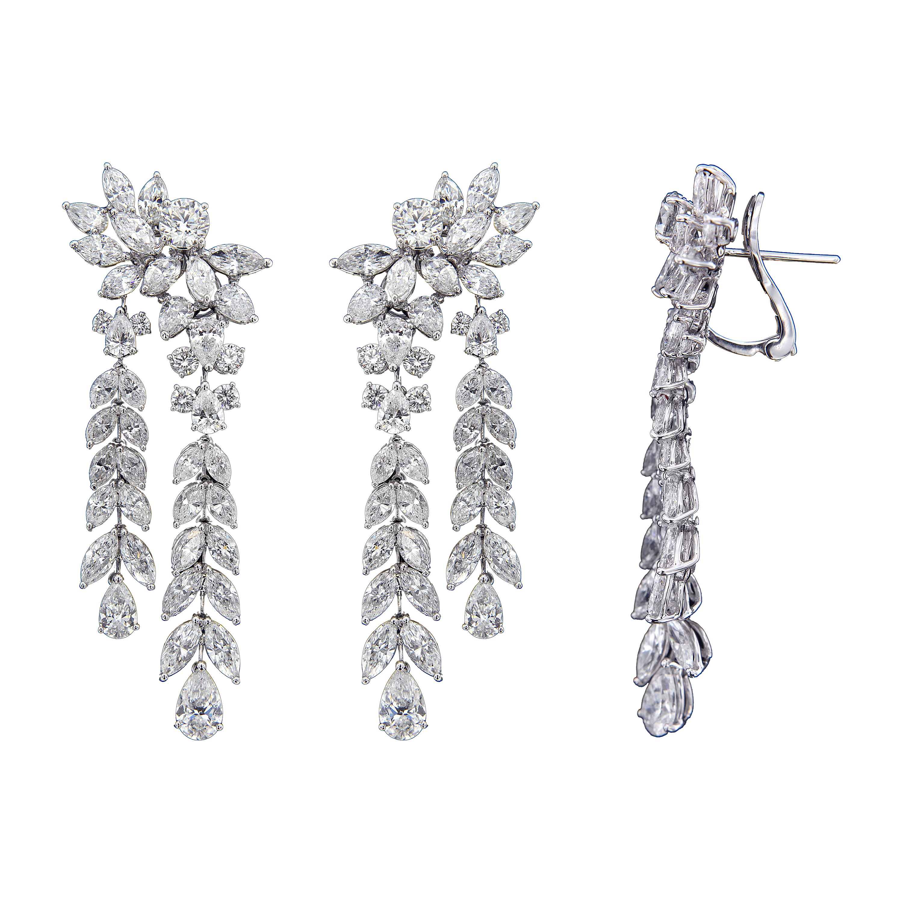 Yemyungji Diamond 18 Karat White Gold Blooming Earrings For Sale at 1stDibs