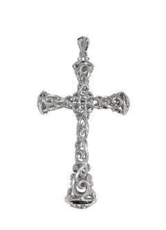 Fancy 18k Weißgold Kreuz