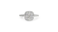 Fancy 18K White Gold  Pave Natural Diamond Ring w/ 1.46ct - GIA Certified