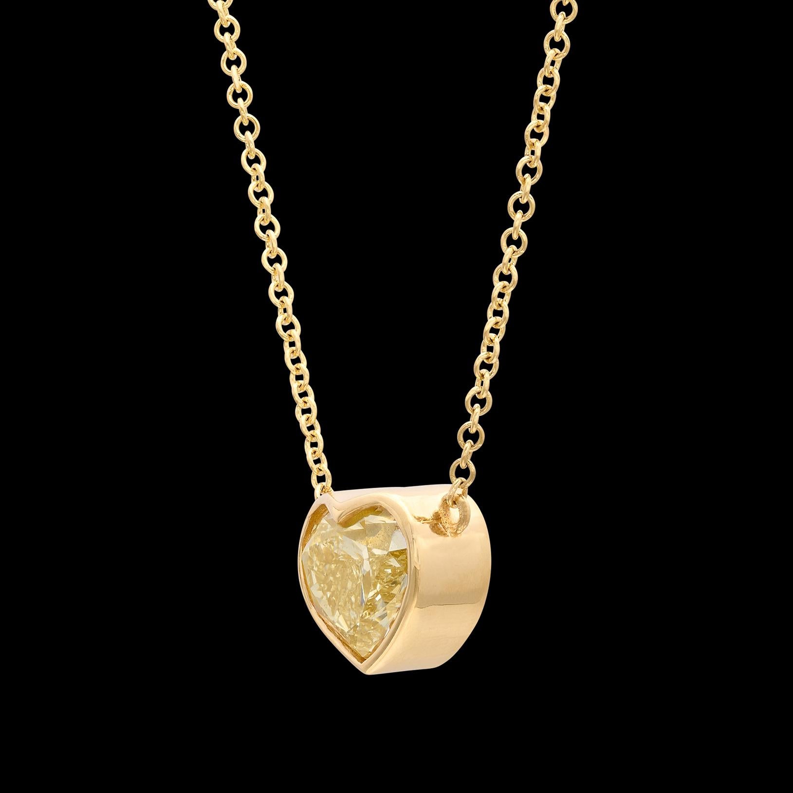 Fancy 2.0-Ct. Yellow Heart Diamond Necklace 1