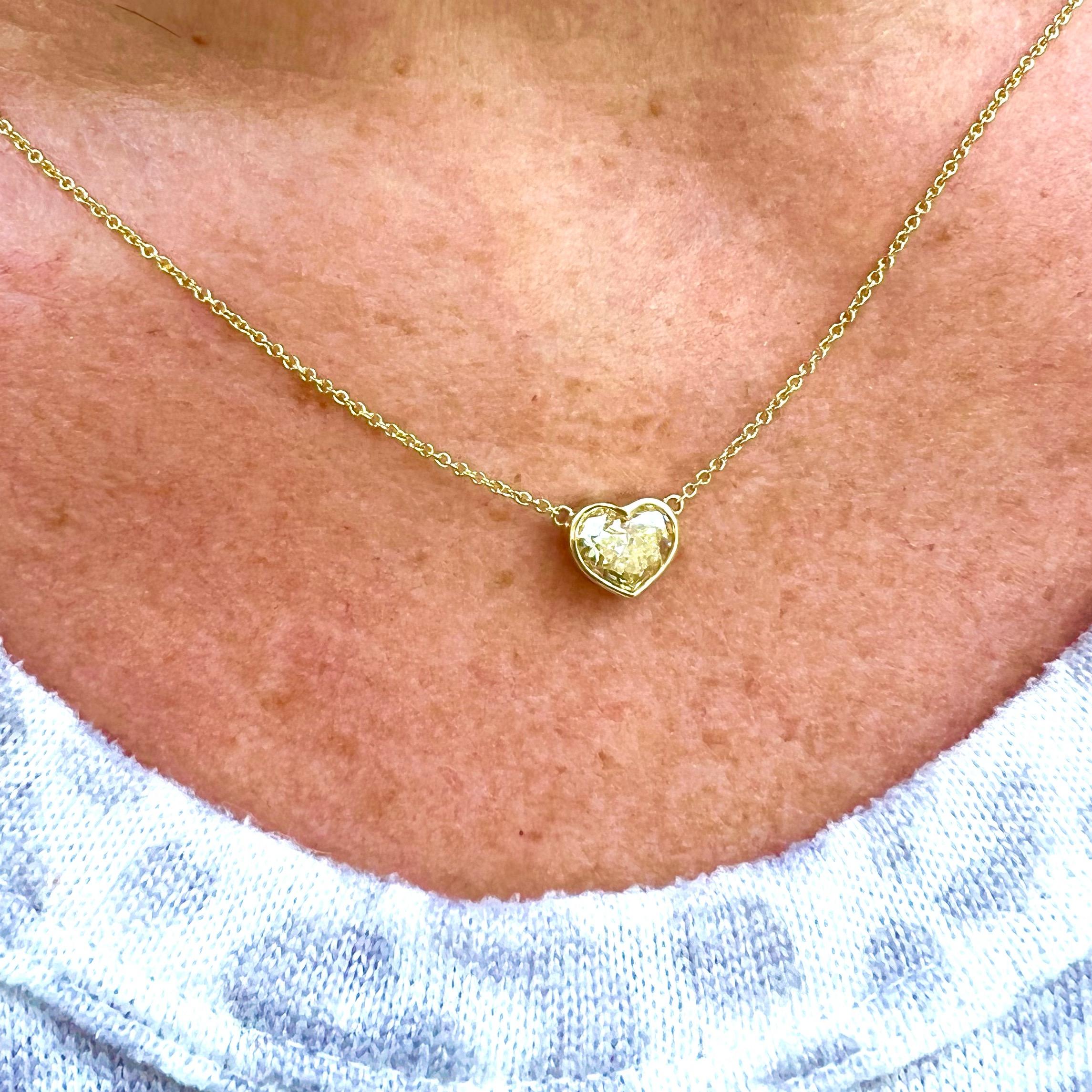 Fancy 2.0-Ct. Yellow Heart Diamond Necklace 3