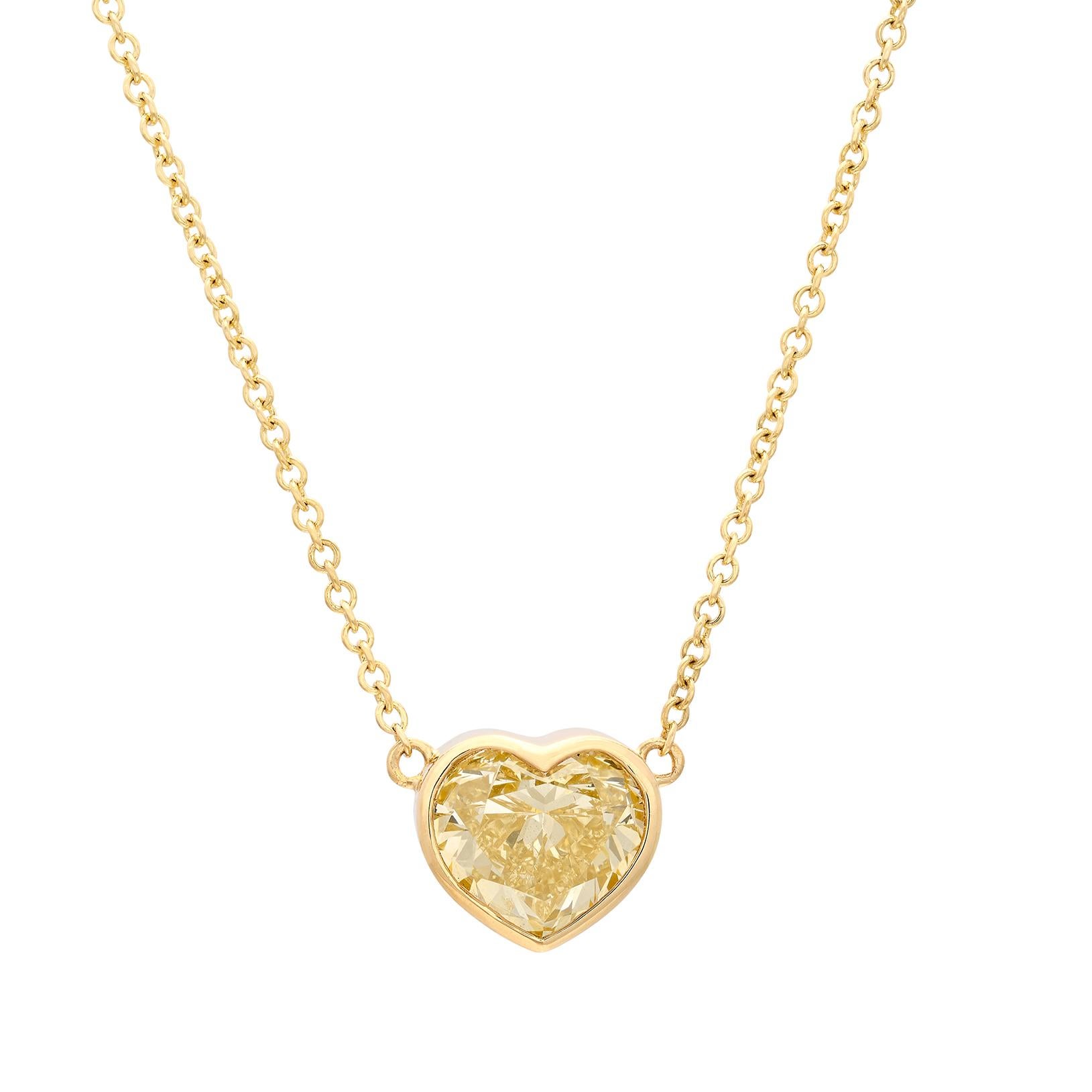 Fancy 2.0-Ct. Yellow Heart Diamond Necklace 4