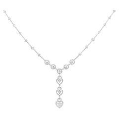 Fancy 8.38 Carat Diamond Heart Drop 18 Carat White Gold Necklace