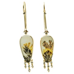 Fancy Agate and Diamond Chandelier Earrings in 18 Carat Rose Gold