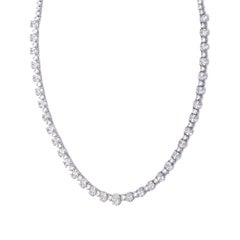 Collana Tennis con diamanti alternati fantasia in oro bianco 18 carati 16,31 carati totali