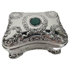 Fancy American Victorian Regency Sterling Silver Jewelry Box