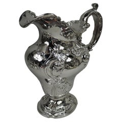 Pichet à eau américain victorien fantaisie en argent sterling