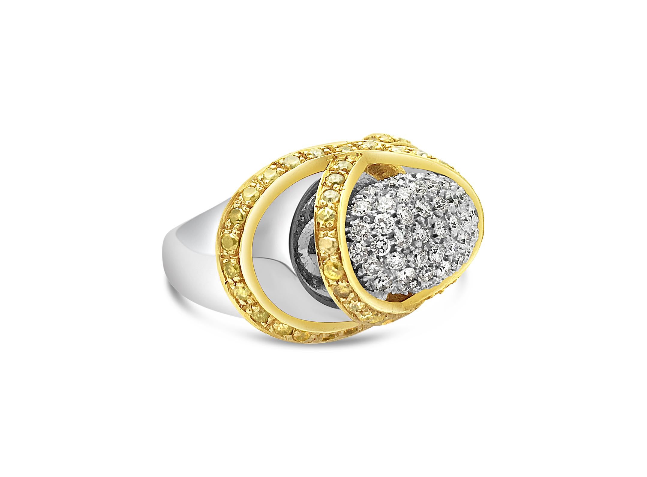 For Sale:  Fancy and colorless diamonds pavè engagement wedding ring 5