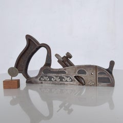Fancy Antique All Metal Wood Hand Plane Tool Woodworking, circa 1800s