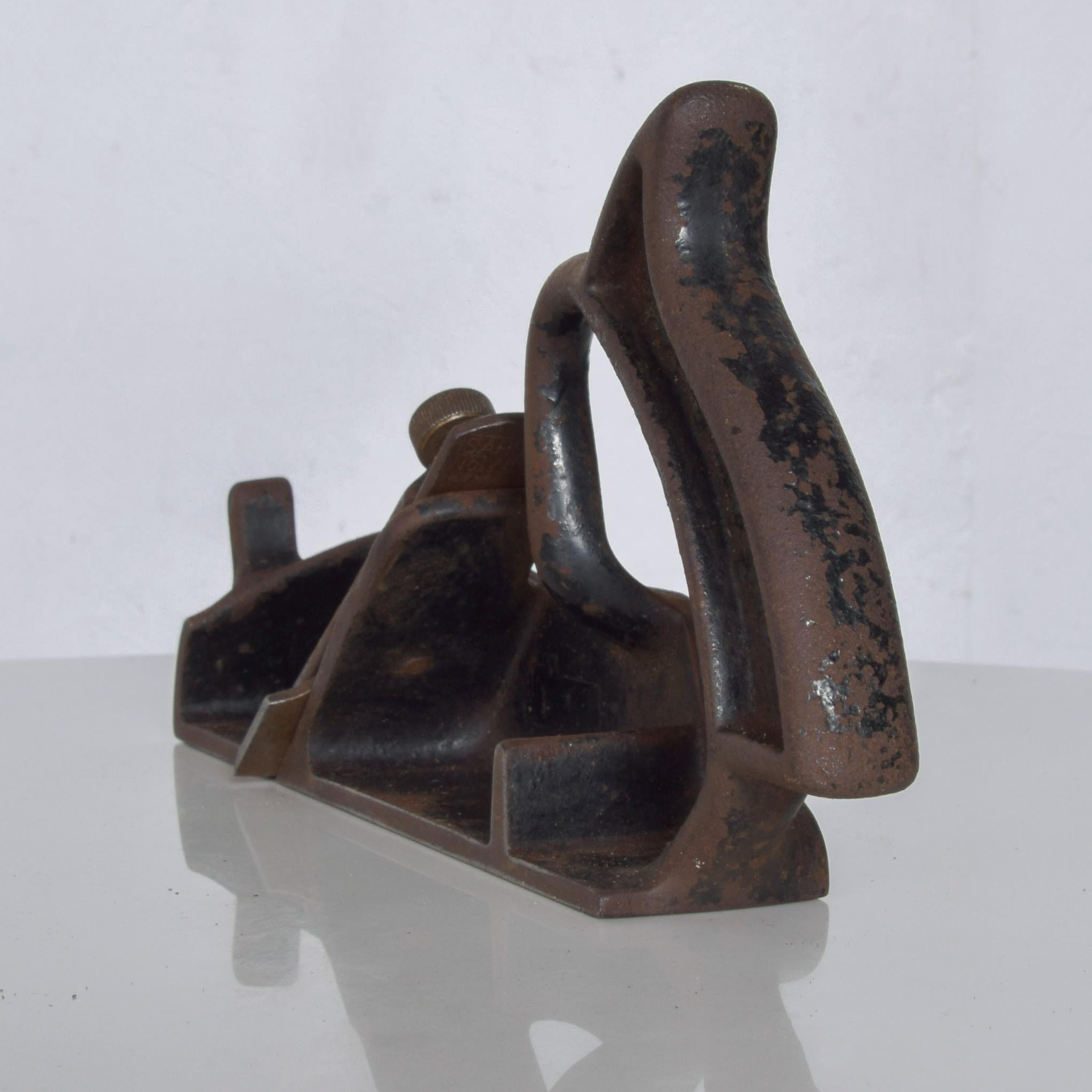 Fancy Antique All Metal Wood Hand Plane Tool Woodworking, circa 1800s In Fair Condition In Chula Vista, CA