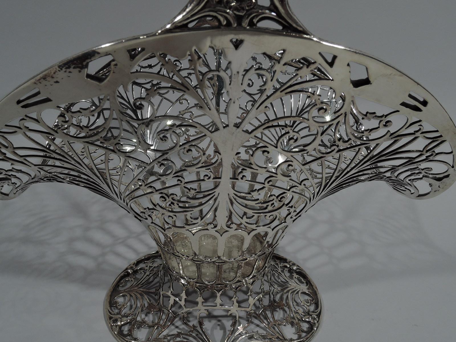 Early 20th Century Fancy Antique American Sterling Silver Basket by Howard of New York