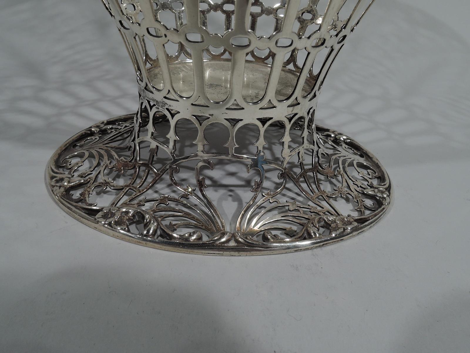 Fancy Antique American Sterling Silver Basket by Howard of New York 1