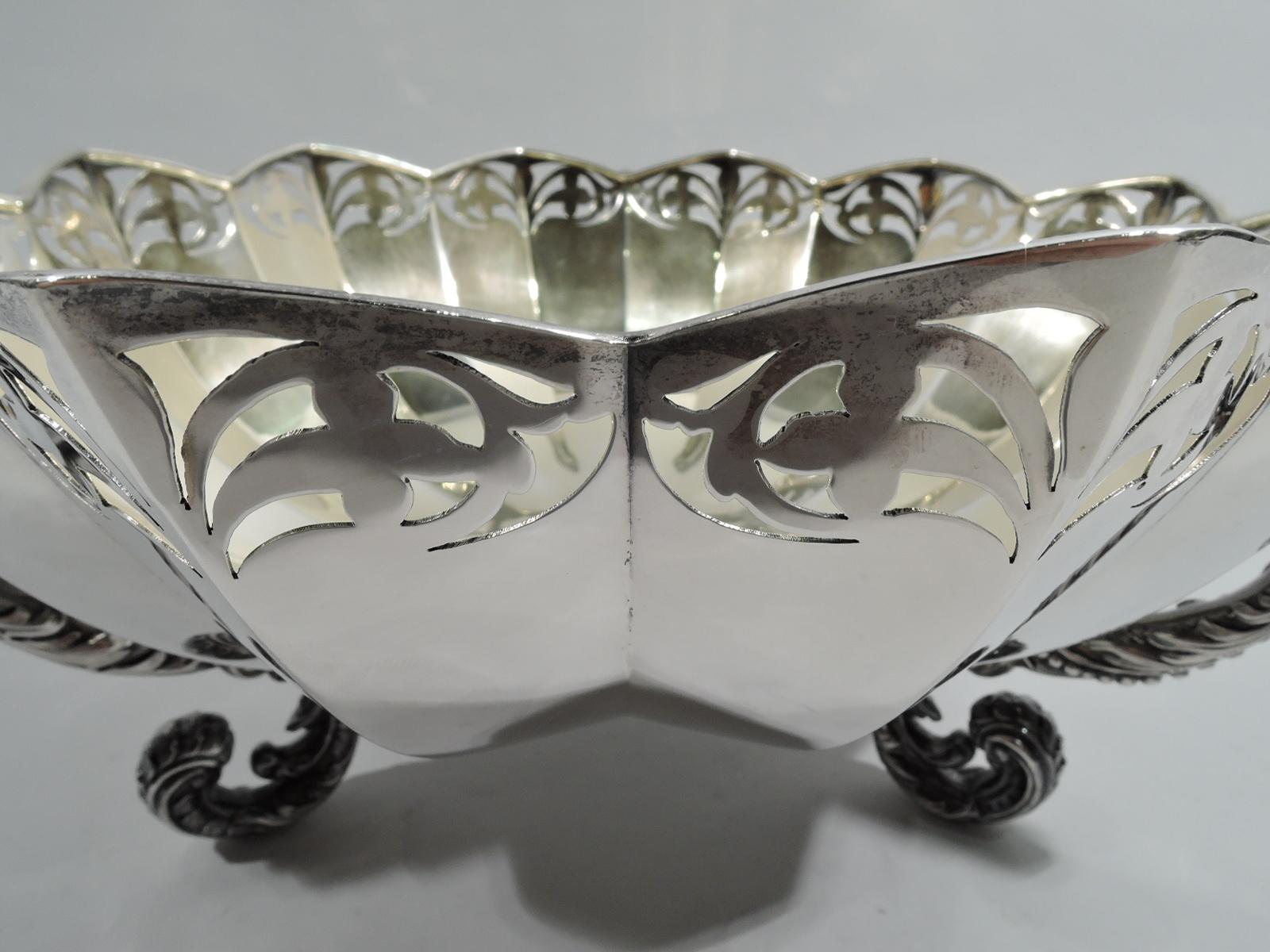 Victorian Fancy Antique American Sterling Silver Bowl by Shiebler