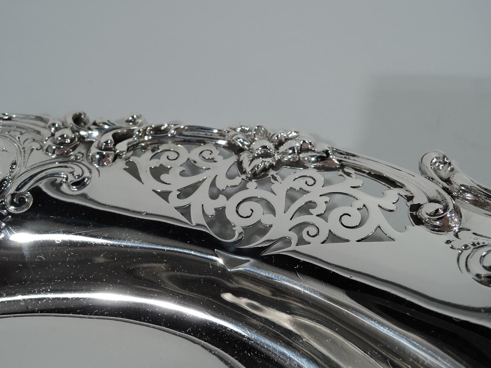 Victorian Fancy Antique American Sterling Silver Serving Dish by Howard & Co