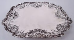 Fancy Antique American Victorian Classical Sterling Silver Cake Plate