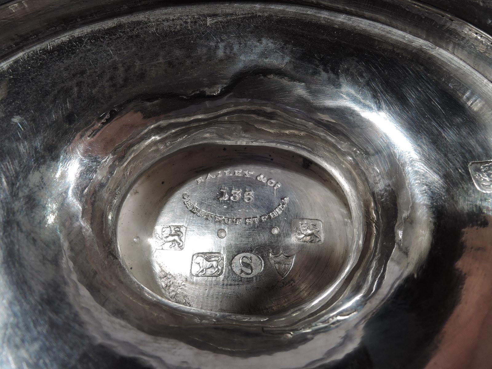 19th Century Fancy Antique Coin Silver Gravy Boat by Bailey & Co.