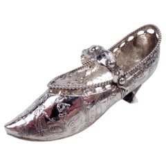 Fancy Antique Dutch Rococo Silver Shoe Ornament. 1888