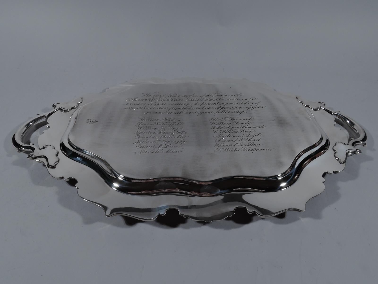 Early 20th Century Fancy Antique Gorham Edwardian Sterling Silver Serving Tray