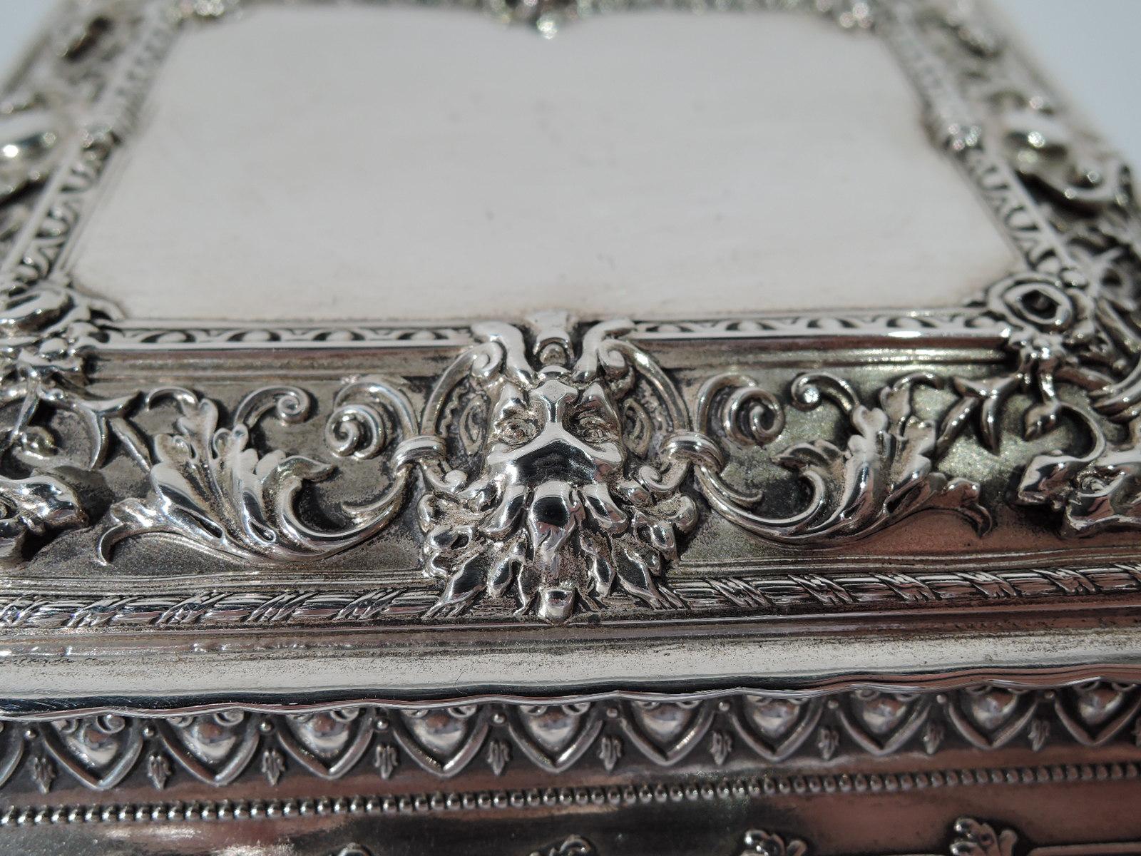 19th Century Fancy Antique Kerr Sterling Silver Keepsake Casket Box