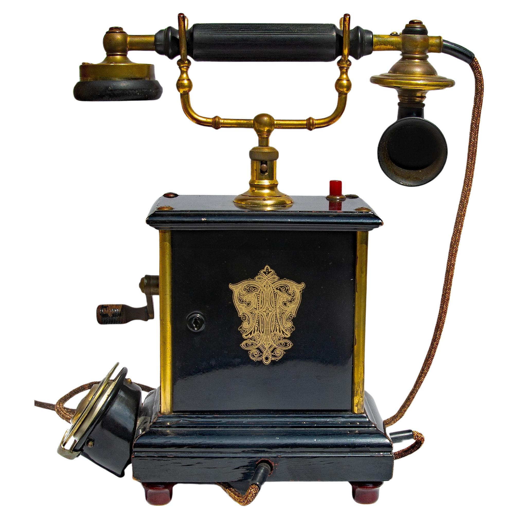 Fancy Antique Swedish Telephone Early 20th Century In Good Condition For Sale In Rochester, NY