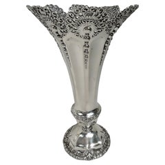 Fancy Antique Tiffany Edwardian Classical Sterling Silver Vase