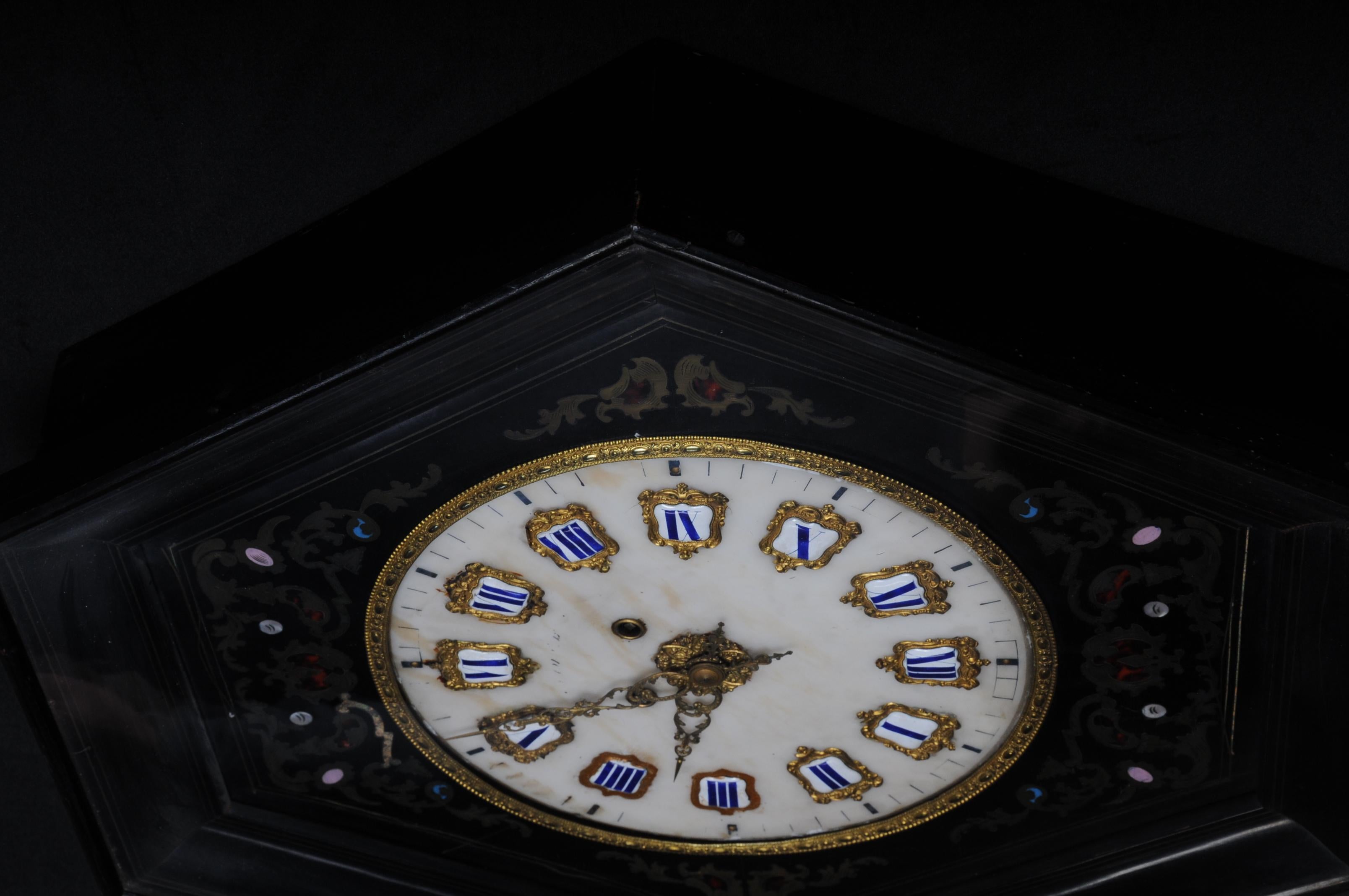 Fancy Antique Wall Clock, circa 1850 For Sale 1