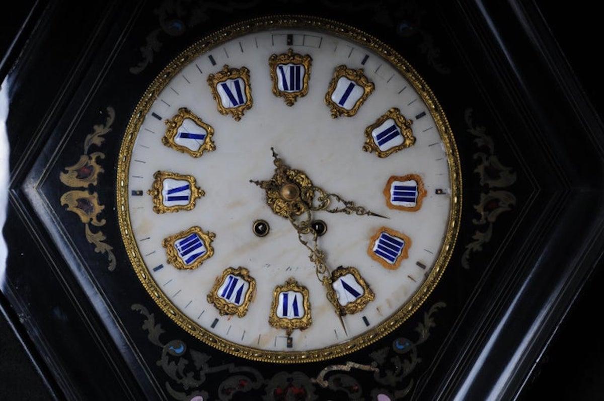 19th Century Fancy Antique Wall Clock, circa 1850 For Sale