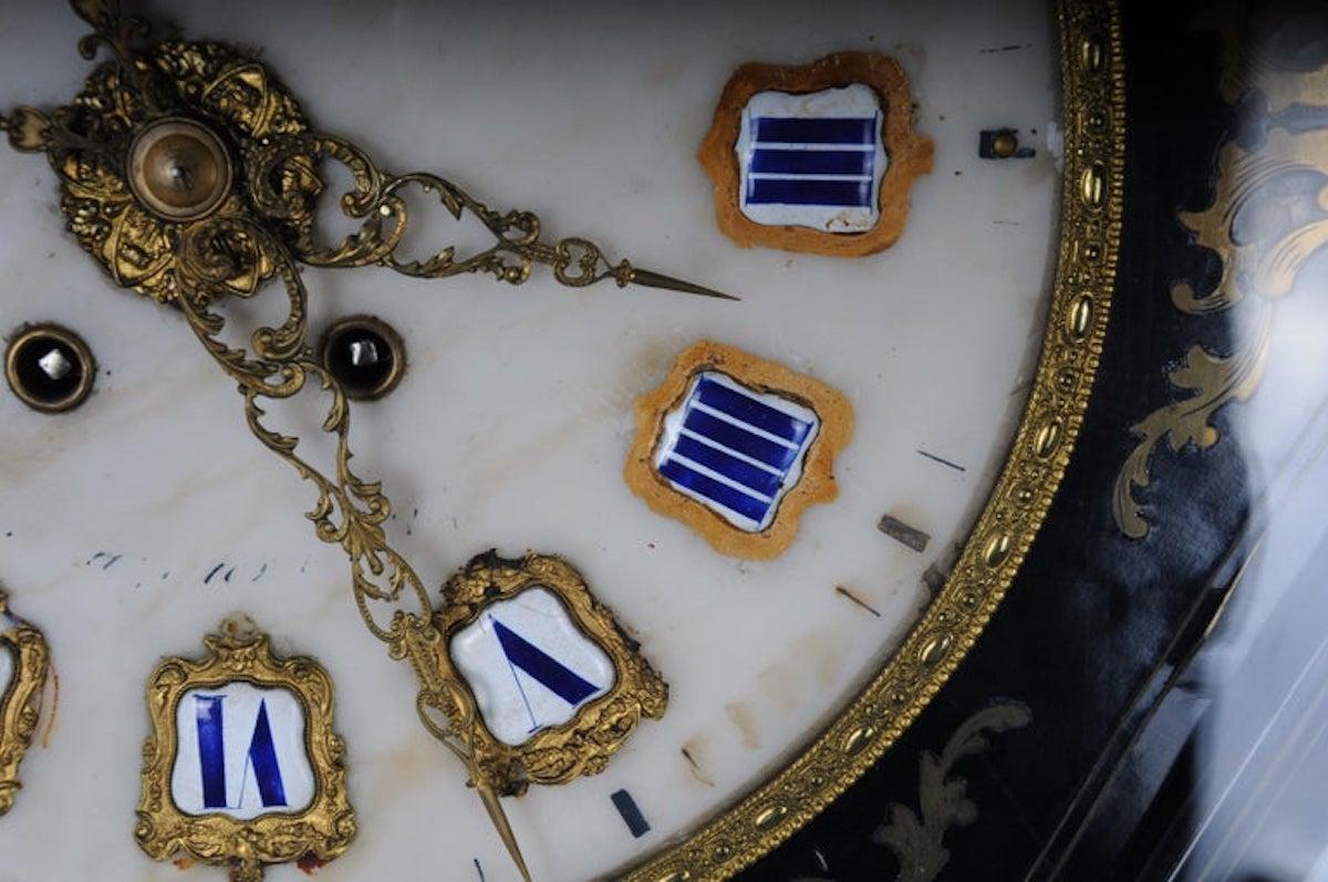Fancy Antique Wall Clock, circa 1850 For Sale 2