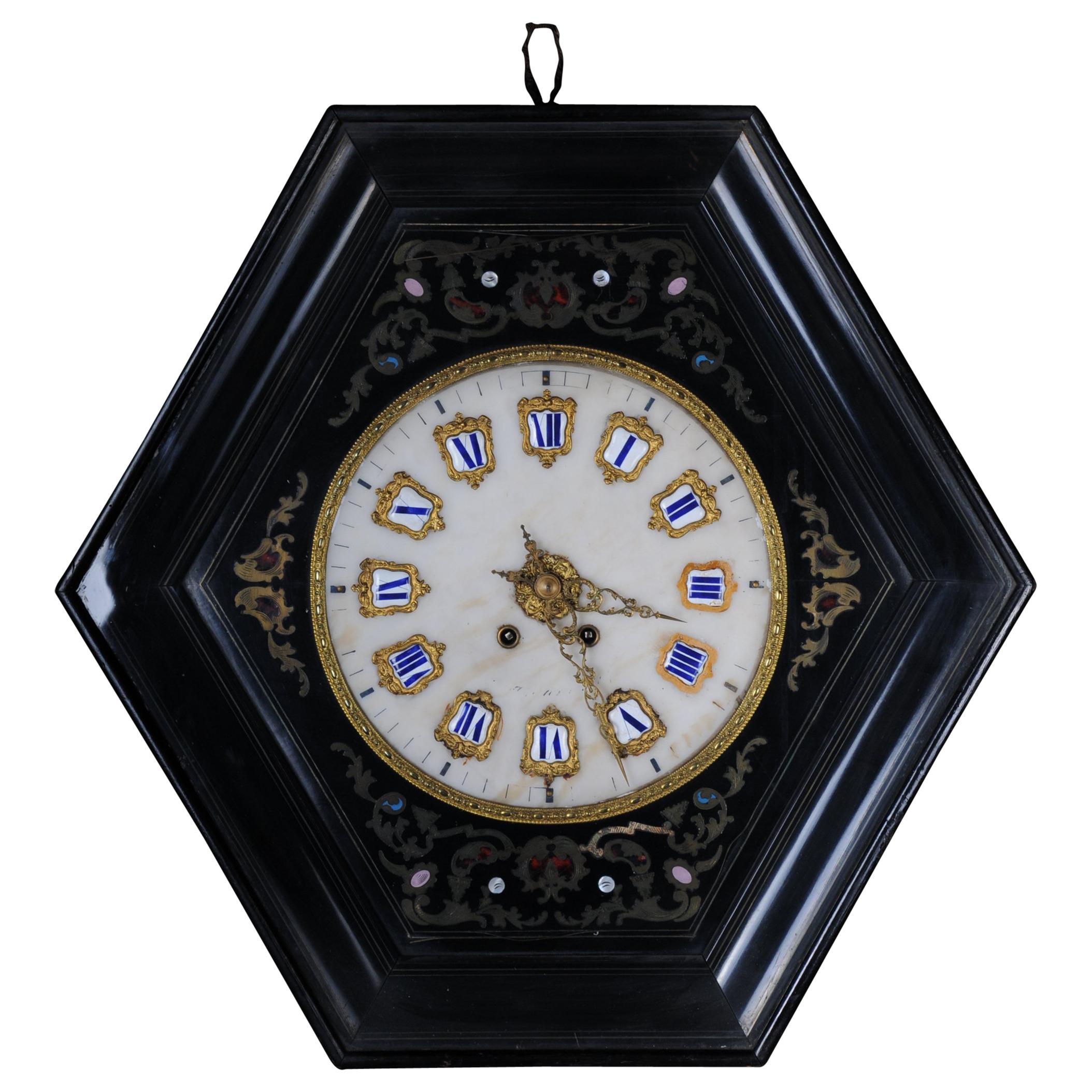 Fancy Antique Wall Clock, circa 1850