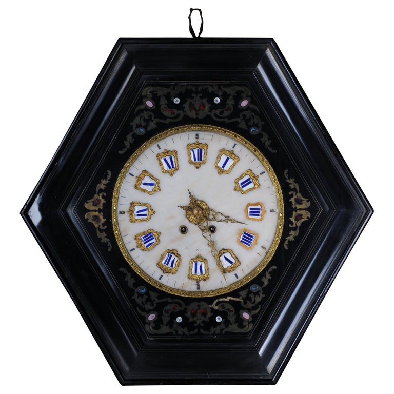 Fancy Antique Wall Clock, circa 1850 For Sale at 1stdibs