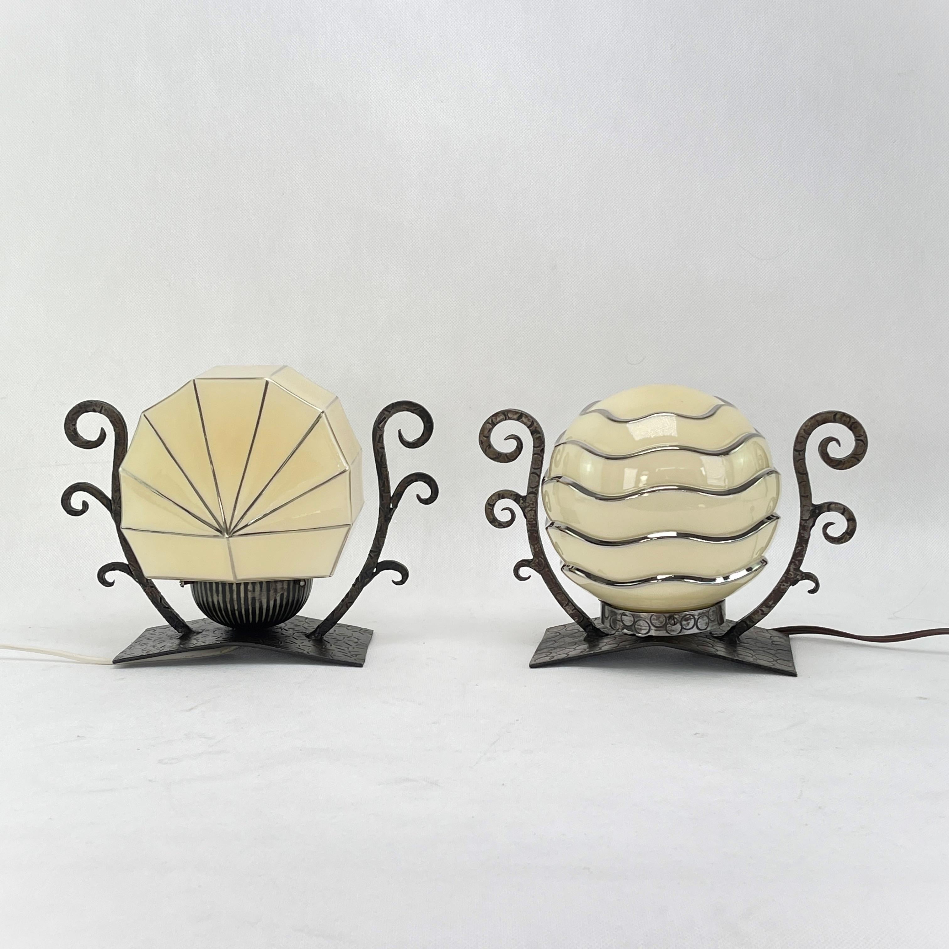 Forged fancy ART DECO table lamp glass ball beautiful desk lamp