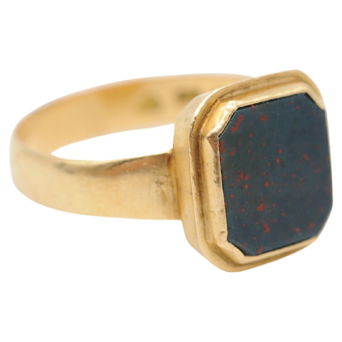 Fancy Australian Black Opal Ring 18K Yellow Gold