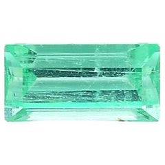 Fancy Baguette Cut Russian Emerald Ring Gem 1.19 Carat Weight ICL Certified