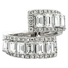 Fancy Baguette Diamond Ring 3.15 CT in 18K White Gold