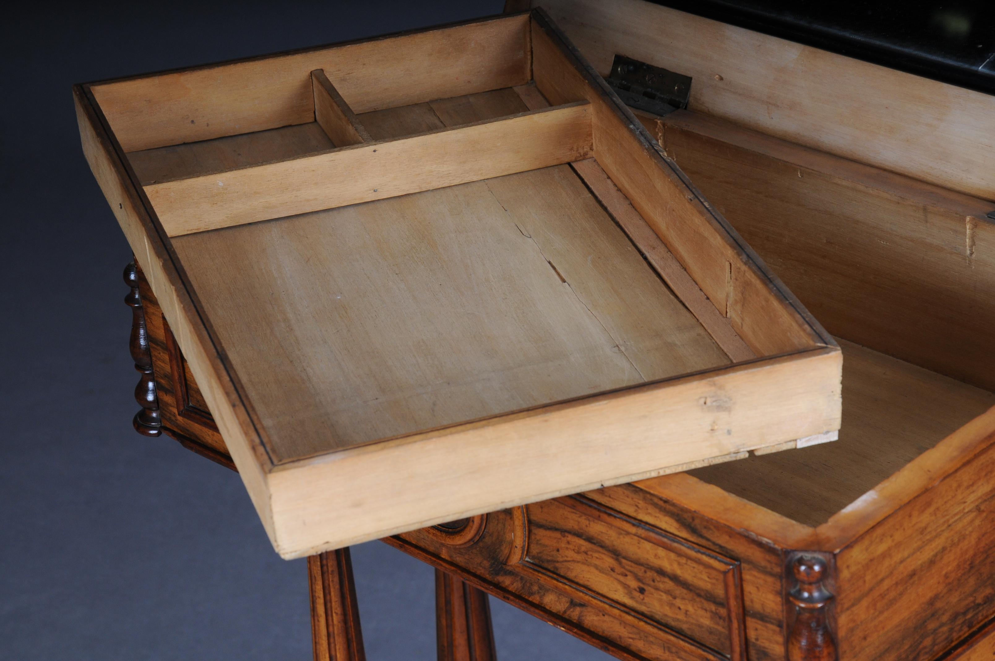 Fancy Biedermeier Sewing Table / Side Table circa 1850 Walnut For Sale 5