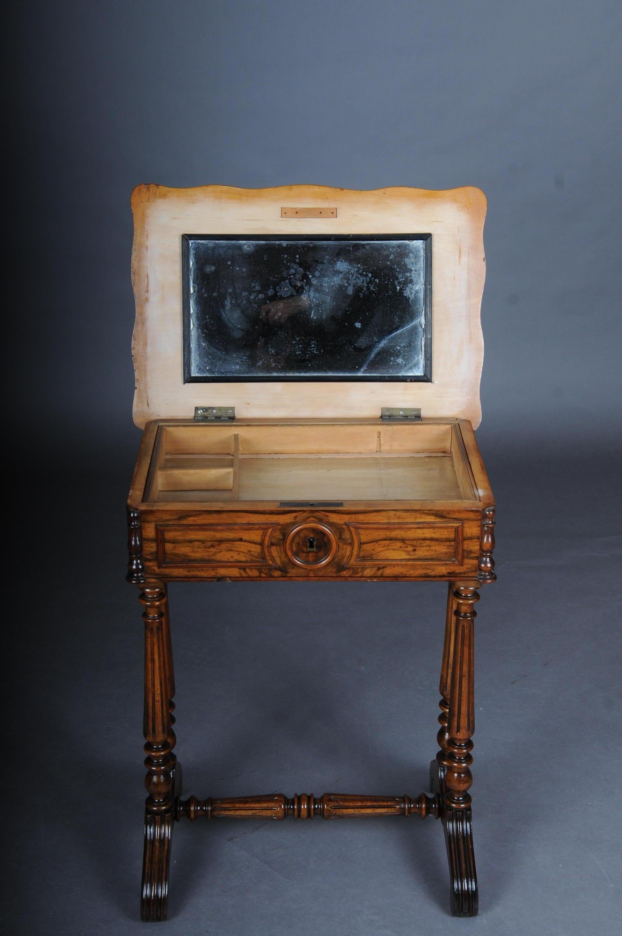 Fancy Biedermeier Sewing Table / Side Table circa 1850 Walnut For Sale 7