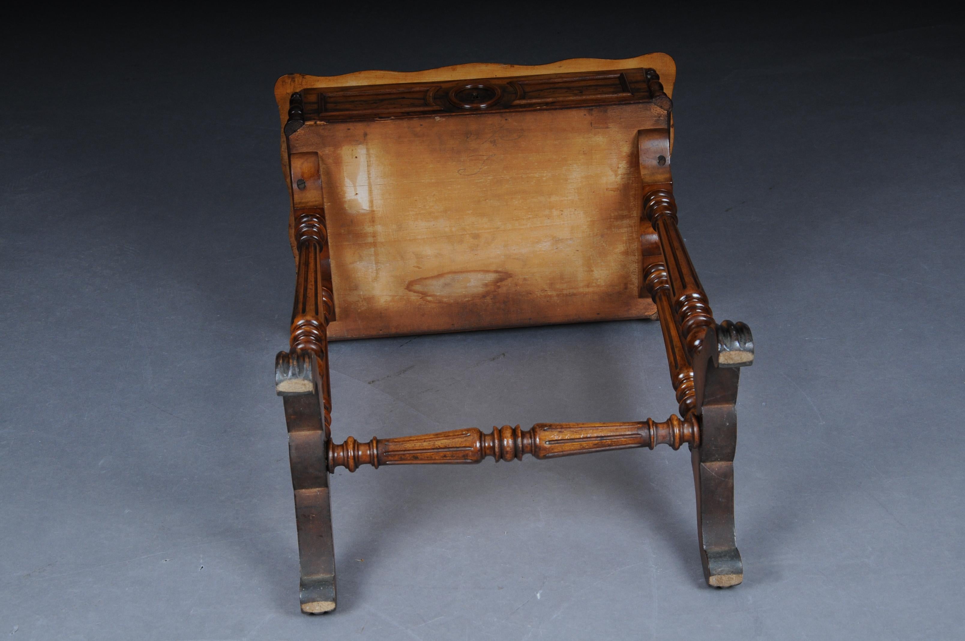 Fancy Biedermeier Sewing Table / Side Table circa 1850 Walnut For Sale 8