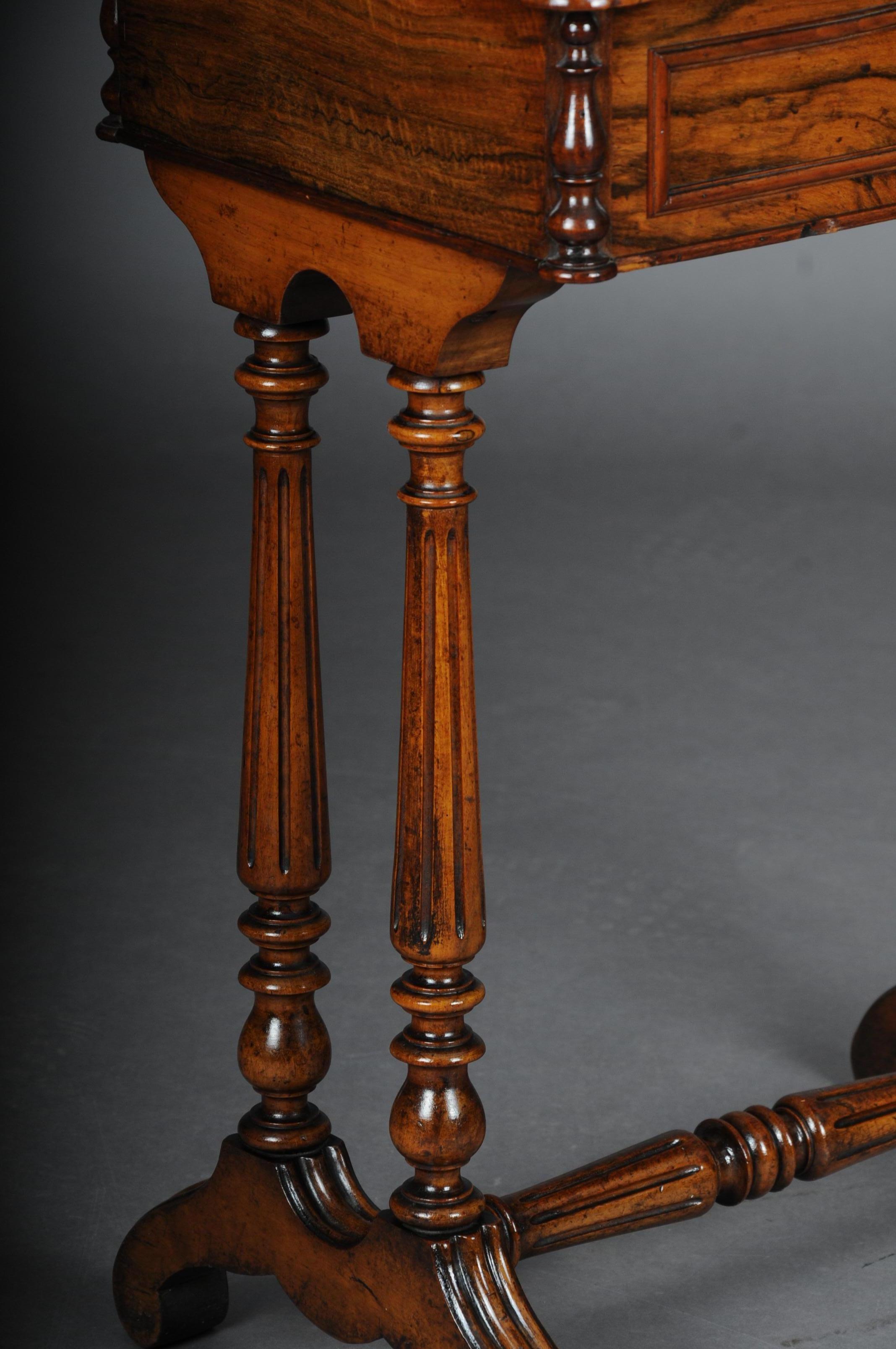 Oak Fancy Biedermeier Sewing Table / Side Table circa 1850 Walnut For Sale