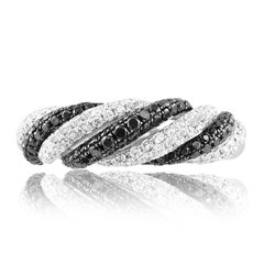 Fancy Black Diamond and White Diamond Fashion Band in 18K White Gold